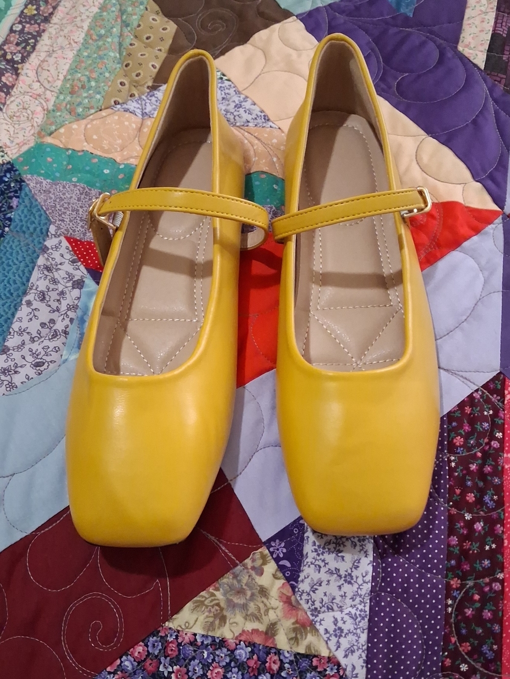 Yellow Mary Jane Flats